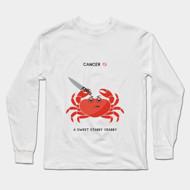 Zodiac - Cancer, A sweet stabby crabby Long Sleeve T-Shirt by BoreeDome